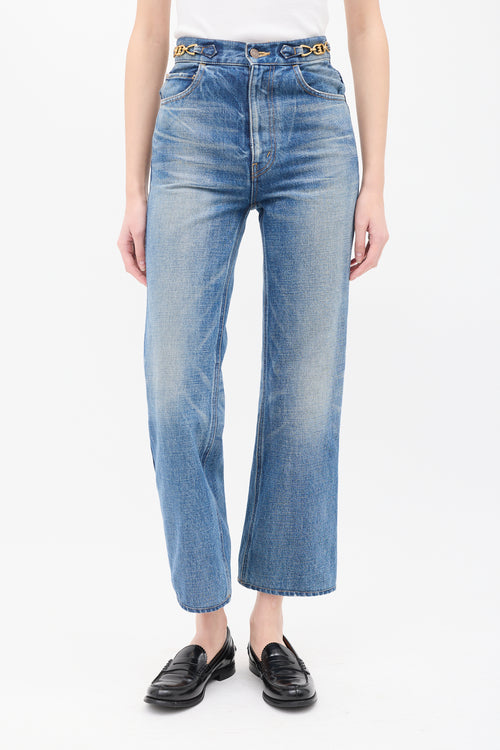 Celine Medium Wash D'Ancre Embellished Jeans