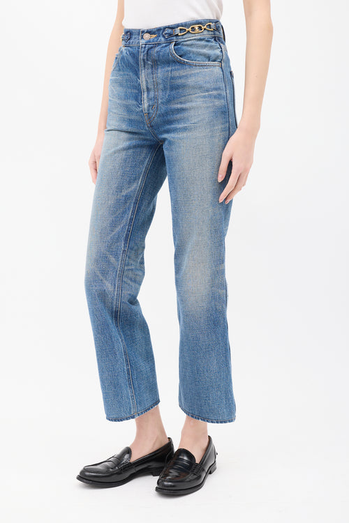 Celine Medium Wash D'Ancre Embellished Jeans