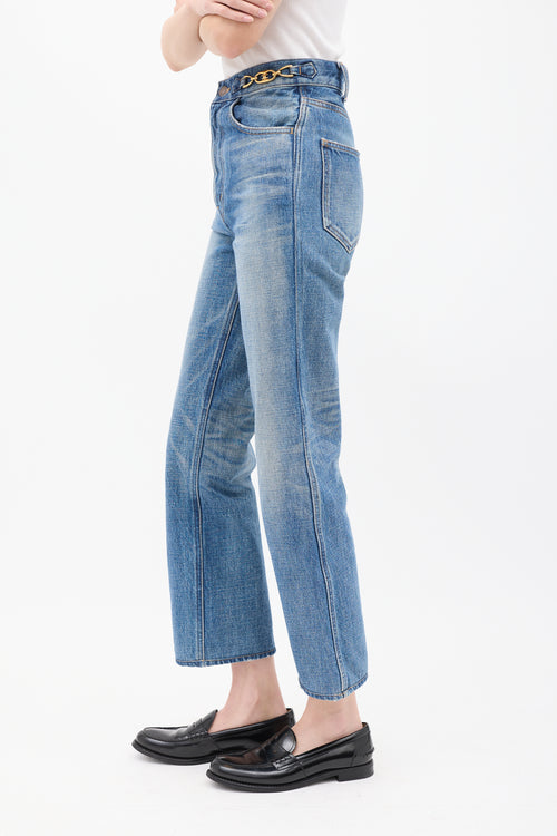 Celine Medium Wash D'Ancre Embellished Jeans