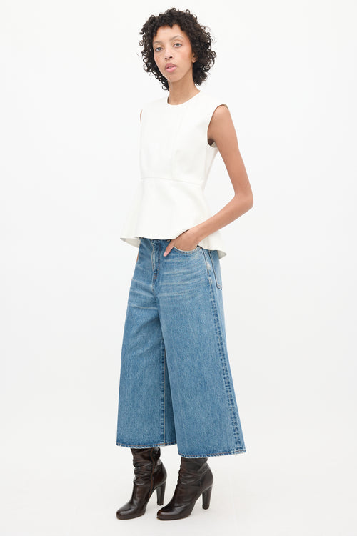 Celine Medium Wash Wide Leg Culotte