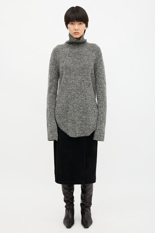 Celine Melange Side Split Sweater