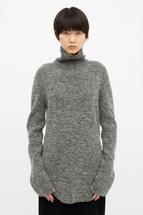 Celine Melange Side Split Sweater