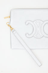 Celine Metallic Leather Triomphe Pouch