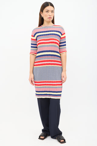 Celine Multicolour Chevron Knit Dress