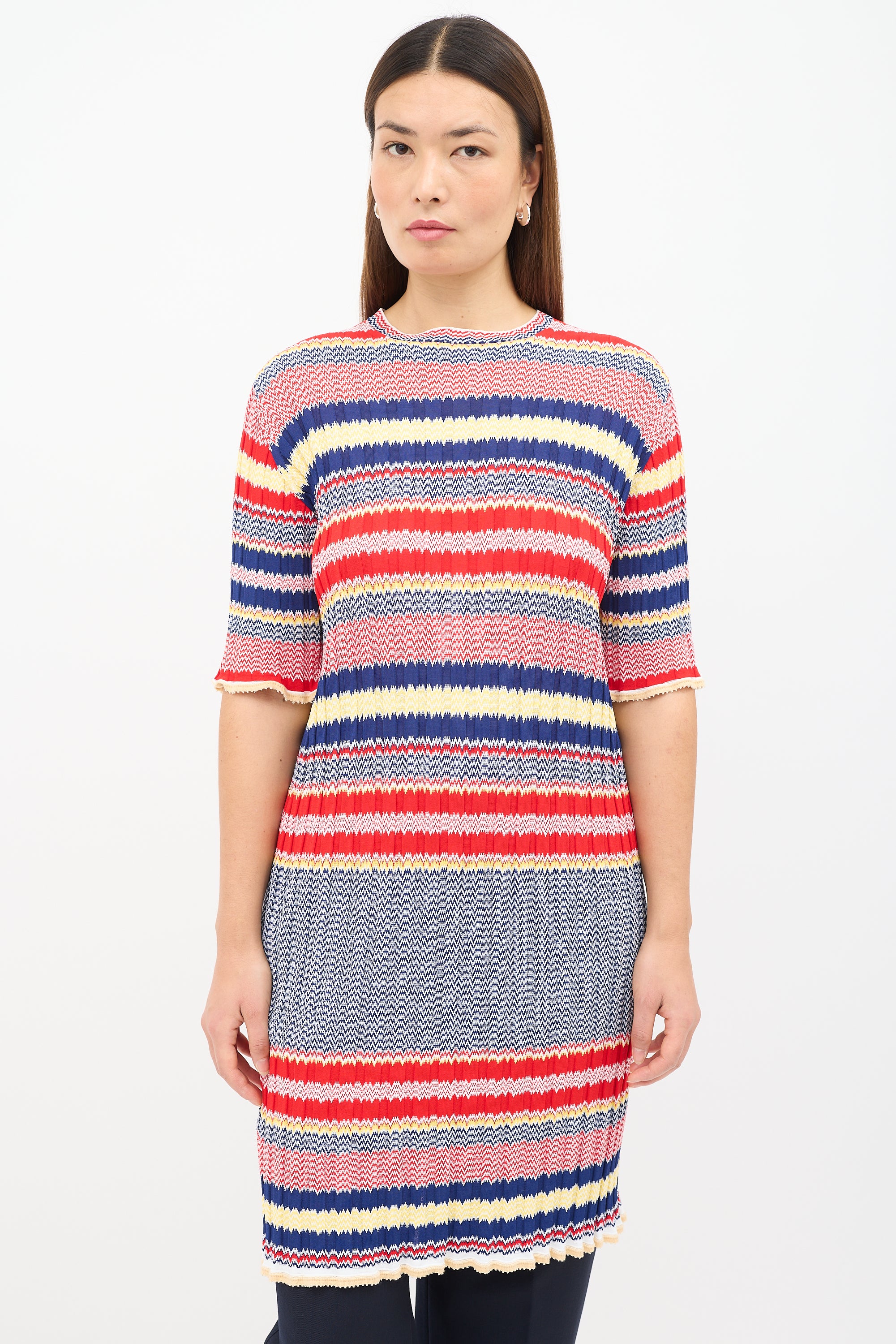 Celine // 2015 Chevron Knit Dress VSP Consignment Celine // 2015 Chevron Knit Dress VSP Consignment