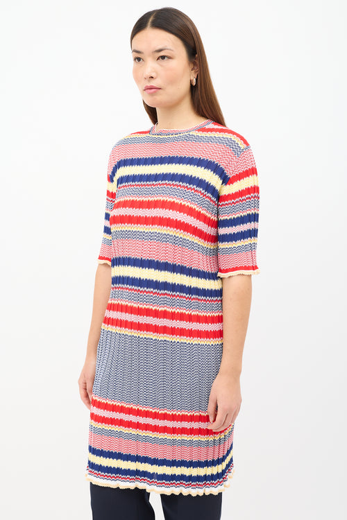 Celine Multicolour Chevron Knit Dress