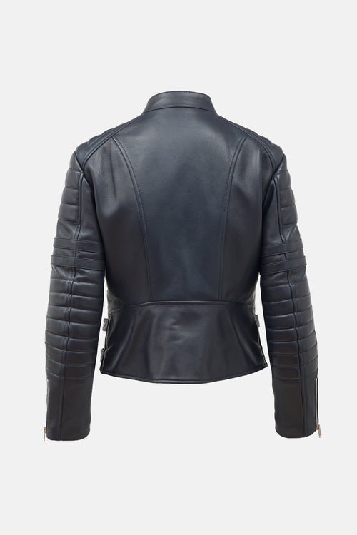 Celine 2010s Leather Biker Jacket