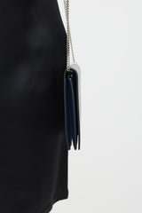 Celine Navy & Burgundy Leather Wallet On Chain