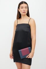 Celine Navy & Burgundy Leather Wallet On Chain