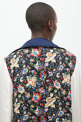 Celine Navy & Multicolour Modular Reversible Coat