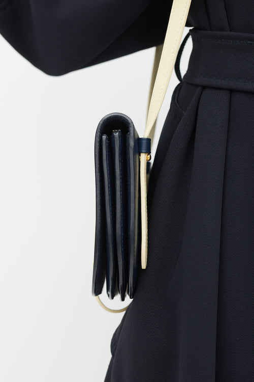 Celine Navy & Cream Leather Strap Clutch Bag