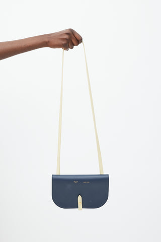 Celine Navy & Cream Leather Strap Clutch Bag