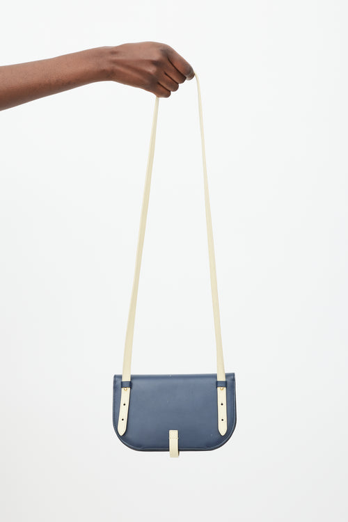 Celine Navy & Cream Leather Strap Clutch Bag
