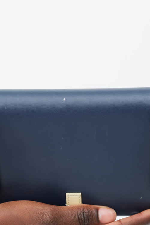 Celine Navy & Cream Leather Strap Clutch Bag