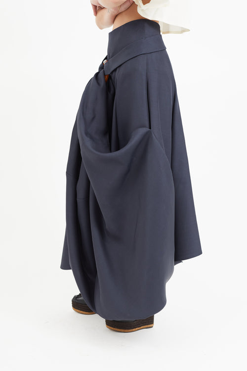 Celine Navy & Orange Belted Ring Skirt