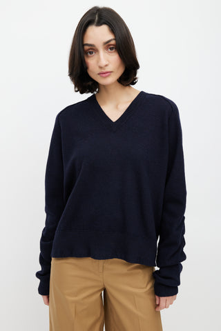 Celine // Navy Knit & White Trim Layered Sweater – VSP Consignment