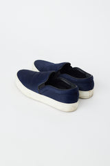 Celine Navy Textured Hair Slip On Sneaker