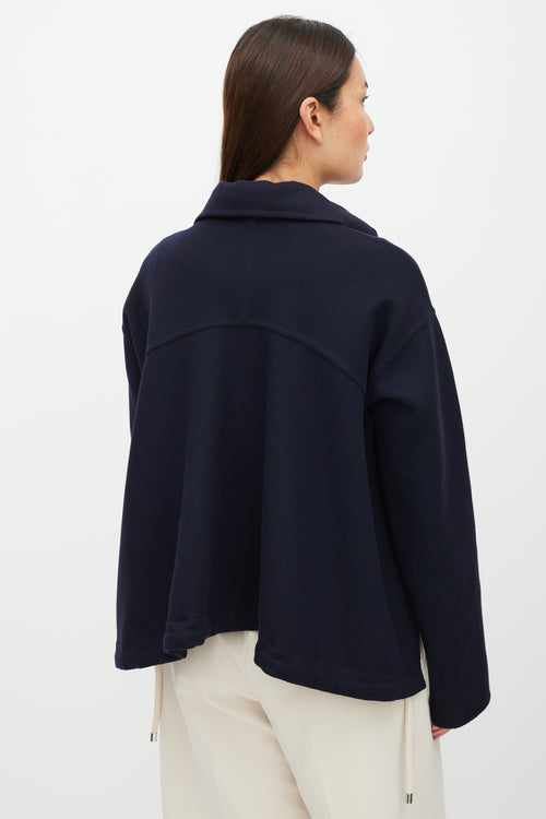 Celine Navy Wool Drawstring Jacket