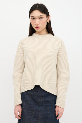 Celine Panelled Ribbed Knit Sweater
