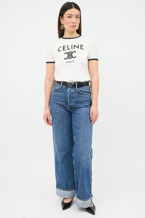 Celine Paris Triomphe Logo T-Shirt