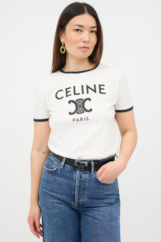 Celine Paris Triomphe Logo T-Shirt