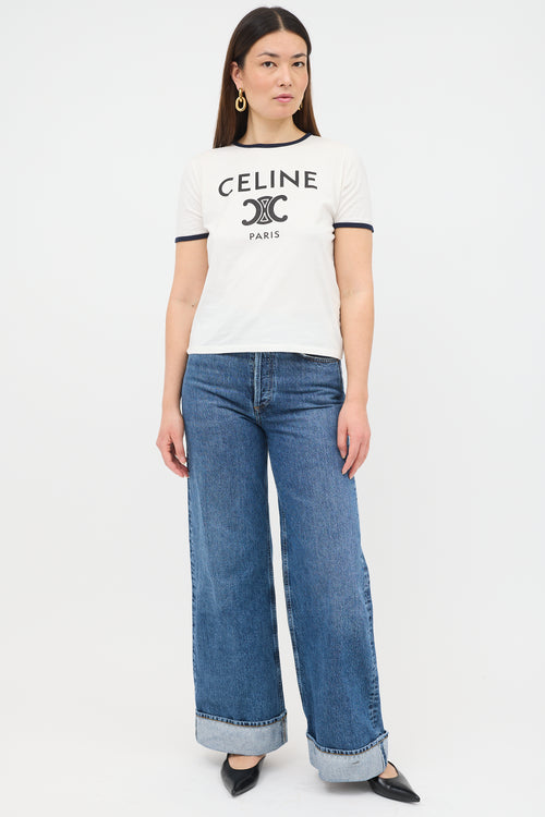 Celine Paris Triomphe Logo T-Shirt