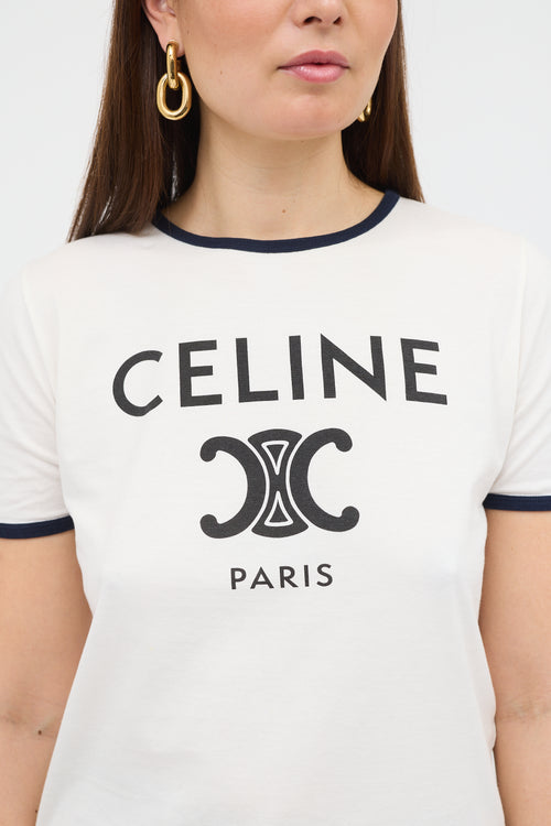 Celine Paris Triomphe Logo T-Shirt
