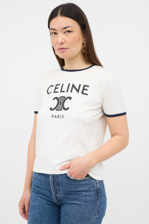 Celine Paris Triomphe Logo T-Shirt