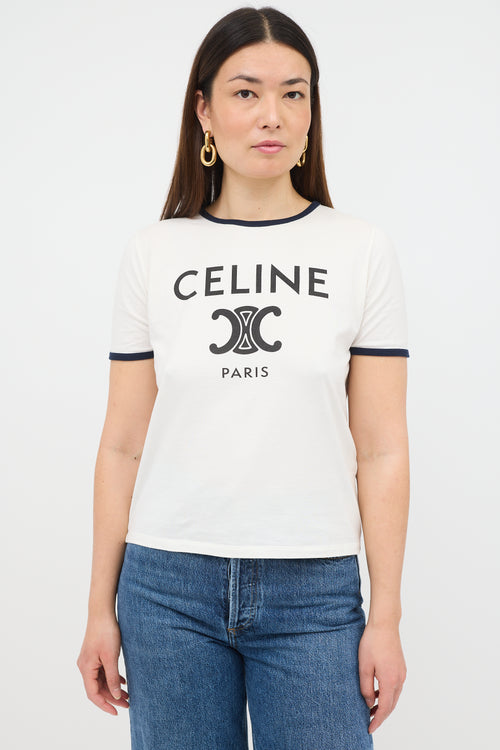 Celine Paris Triomphe Logo T-Shirt
