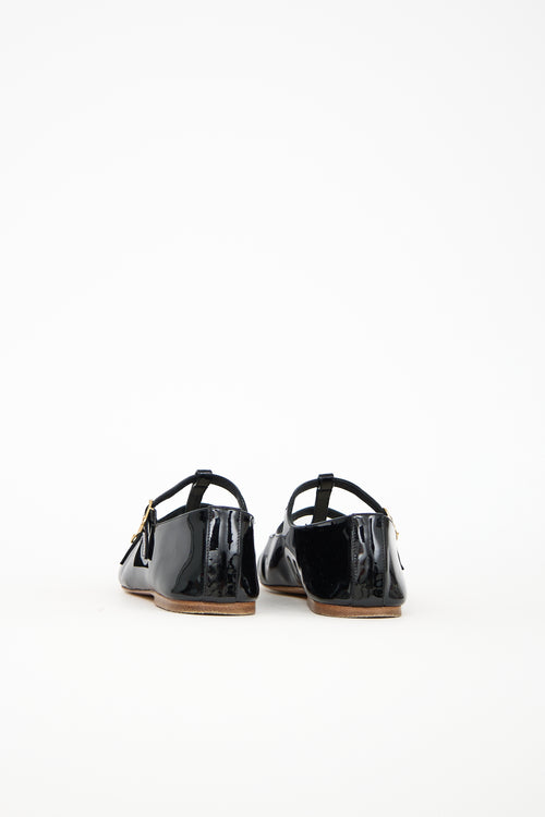 Celine Patent Double Strap Flat