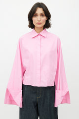 Celine Pink Oversized Cuff Shirt