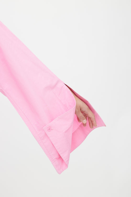 Celine Pink Oversized Cuff Shirt