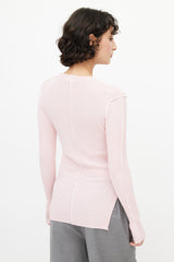 Celine Pink Ribbed Longsleeve Top