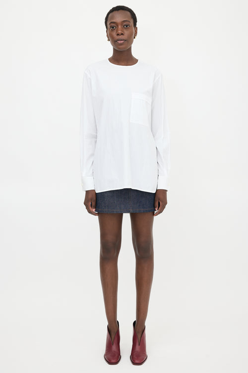 Celine Poplin Patch Pocket Top