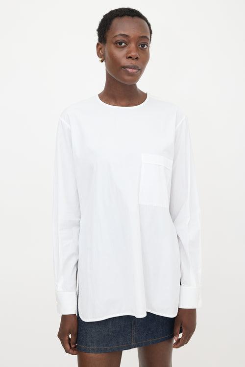 Celine Poplin Patch Pocket Top