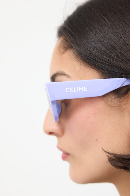 Celine Purple CL40197U Angular Rectangular Sunglasses