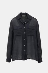 Celine Ramie Sheer Hi Low Shirt