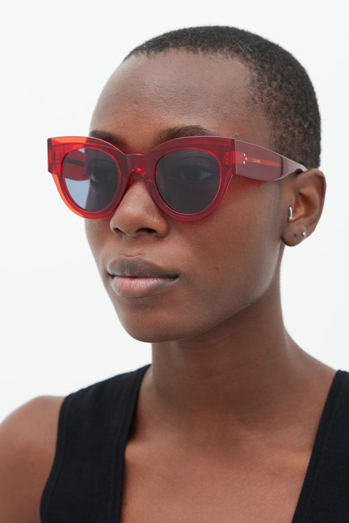 Celine Red CL4008I Circular Sunglasses
