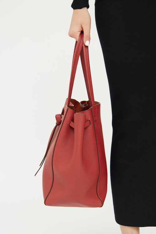 Celine Red Cabas Phantom Tote Bag