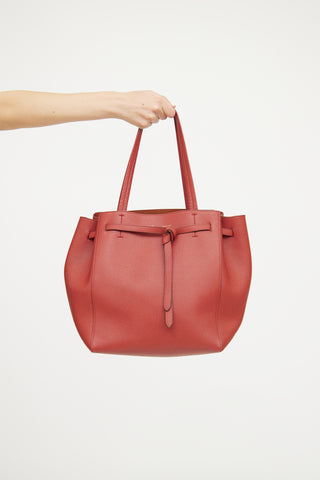 Celine Red Cabas Phantom Tote Bag