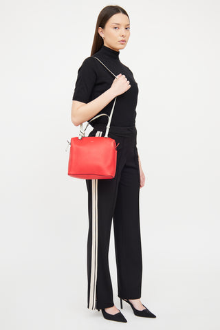 Celine Red & White Cube Bag