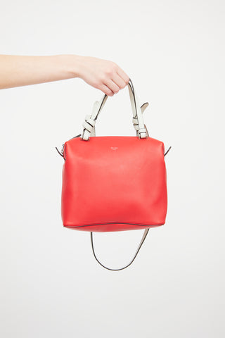 Celine Red & White Cube Bag