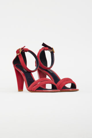 Celine Red Suede & Leather Heel