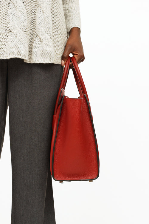Celine Red Calfskin Micro Luggage Bag