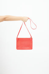 Celine Red Leather Trio Crossbody Bag
