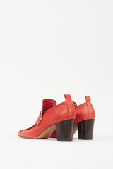 Celine Red & Silver Leather Studded Pump