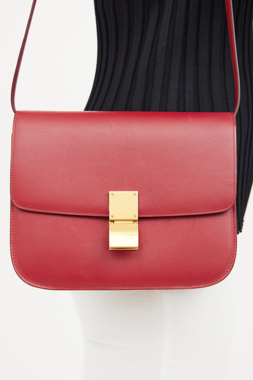Celine Red Medium Box Bag