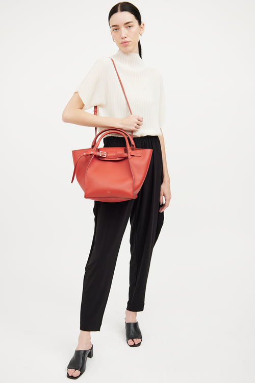 Celine Red Leather Small Big Bag