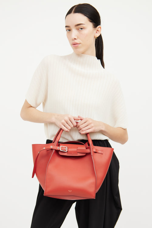 Celine Red Leather Small Big Bag