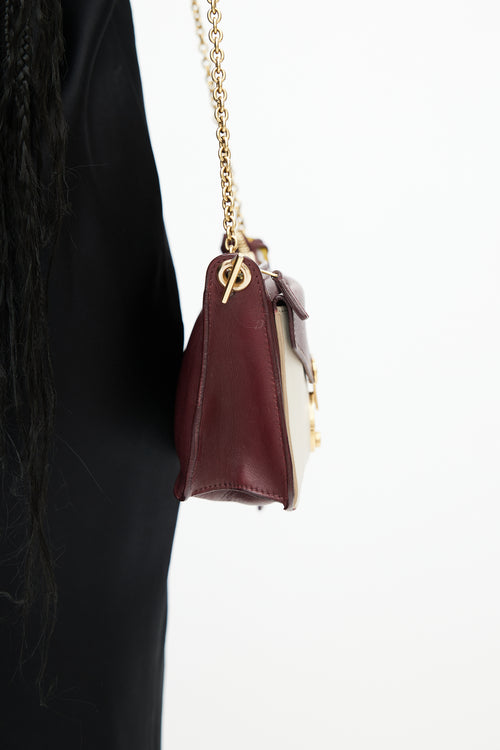 Celine Red & White Leather Bag